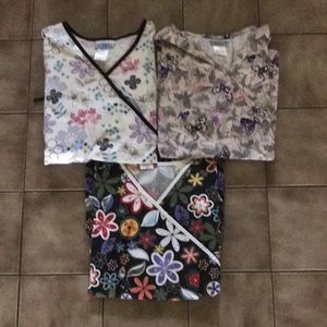 Lot of 3 nursing scrub tops